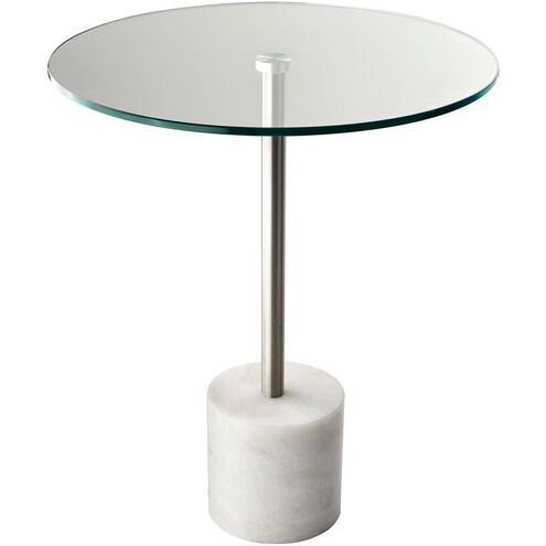 Blythe 21 X 18 inch Steel and White Marble End Table