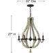 Middlefield LED 22 inch Iron Rust Chandelier Ceiling Light