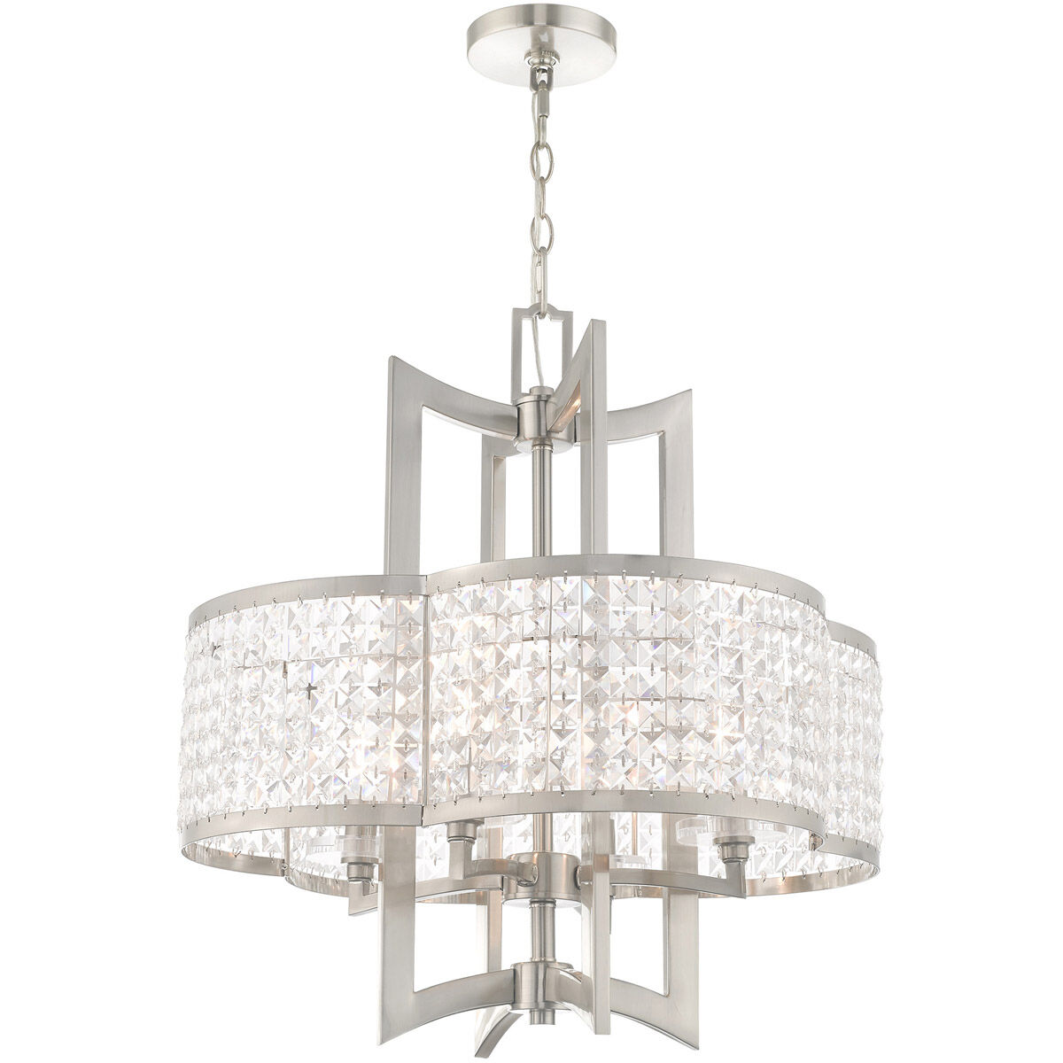 Grammercy 4 Light 22 inch Brushed Nickel Chandelier Ceiling Light
