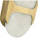 Odin 1 Light 9.38 inch Vintage Brass ADA Wall Sconce Wall Light in Vintage Brass and Alabaster