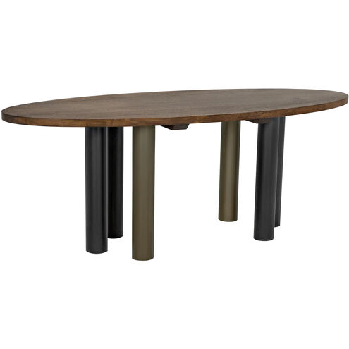 Journal 79 X 32 inch Dark Walnut Dining Table, Oval
