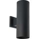 Cylinder Outdoor Wall Mount Up/Down Cylinder in Black, LED Lamping, Progress LED
