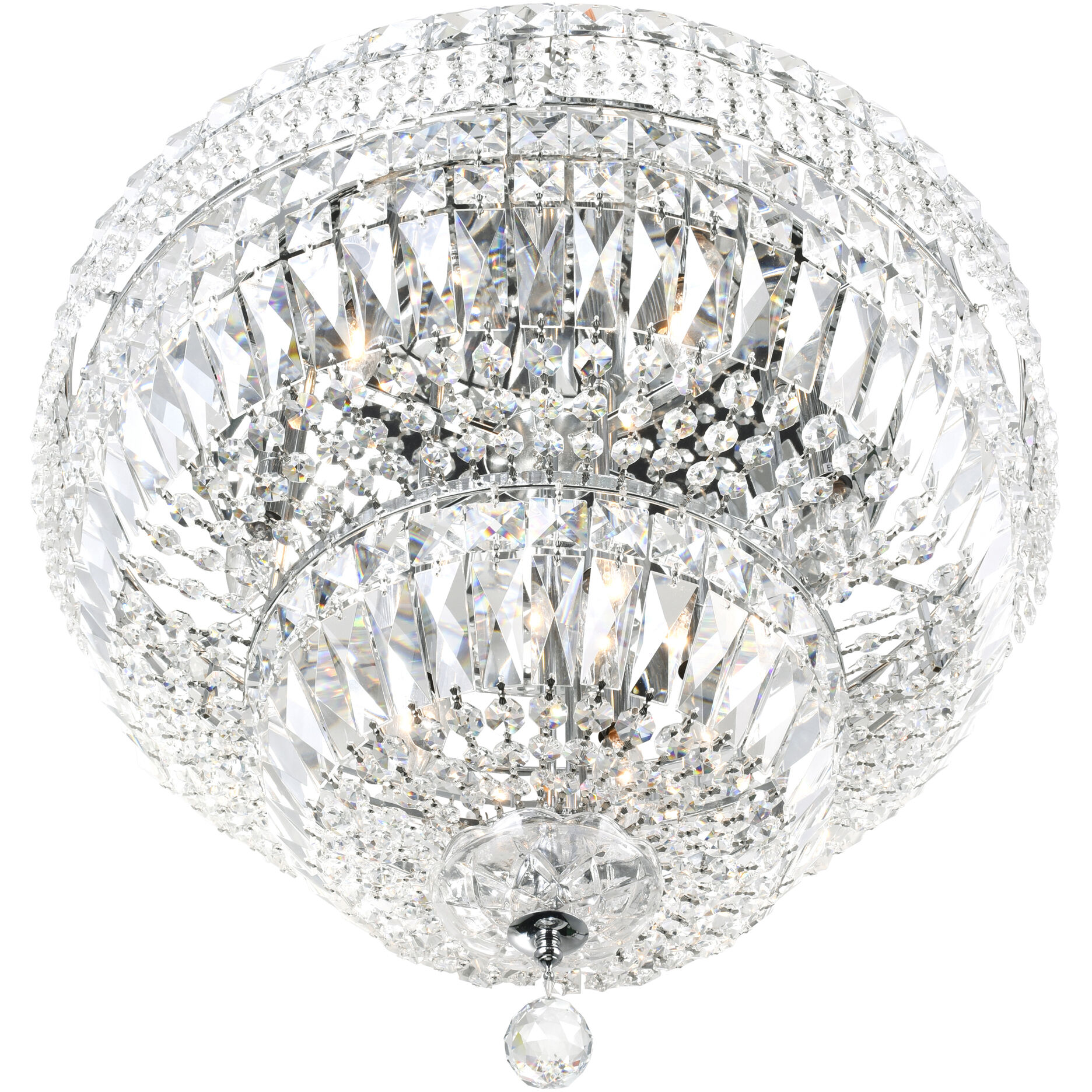 Stefania 16 Light 30 inch Chrome Bowl Flush Mount Ceiling Light
