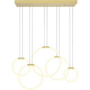 Hoops LED 8 inch Satin Gold Chandelier Ceiling Light