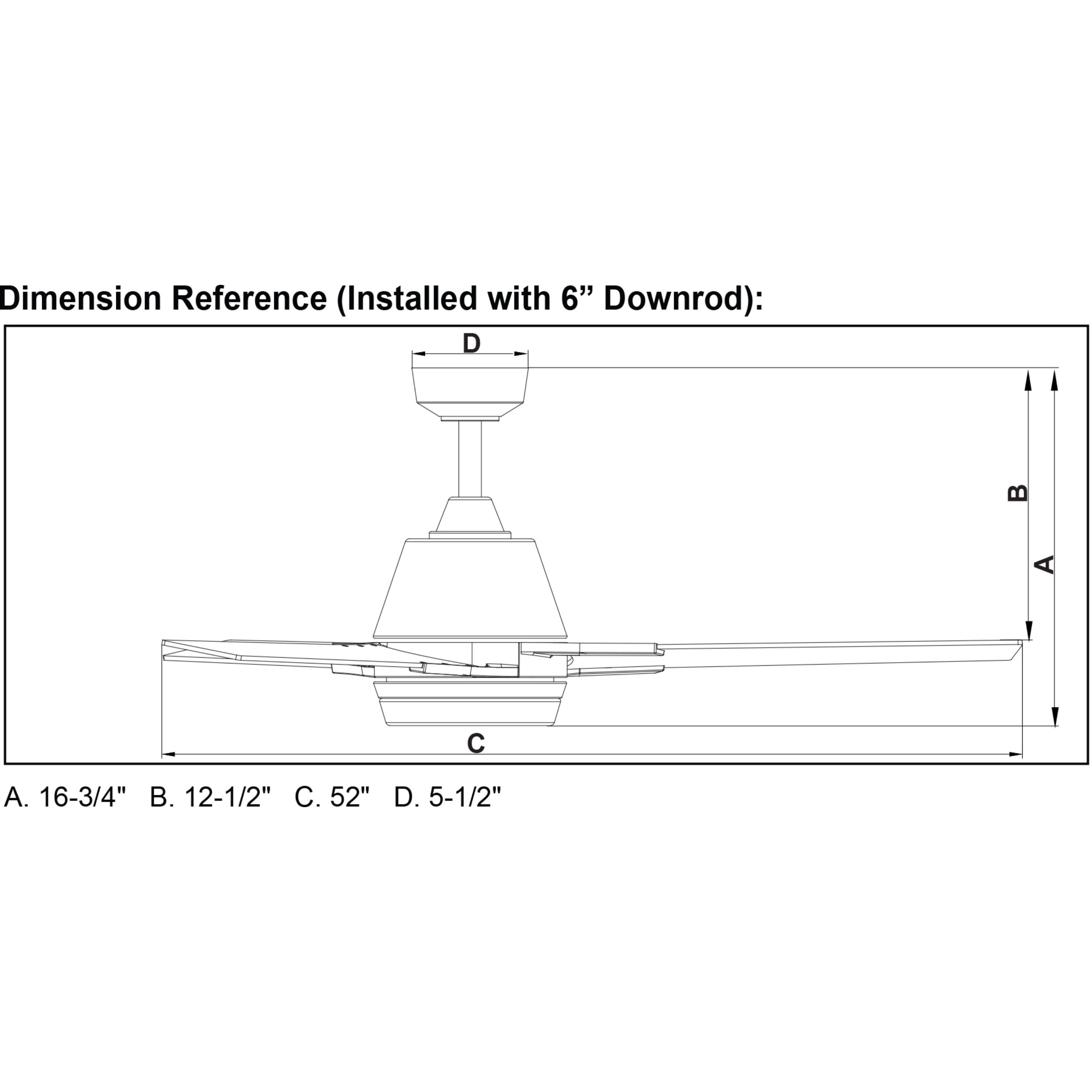 Crescent 22 inch Black with Black-Walnut Blades Ceiling Fan