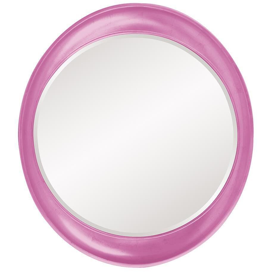 Ellipse 39 X 35 inch Glossy Hot Pink Wall Mirror