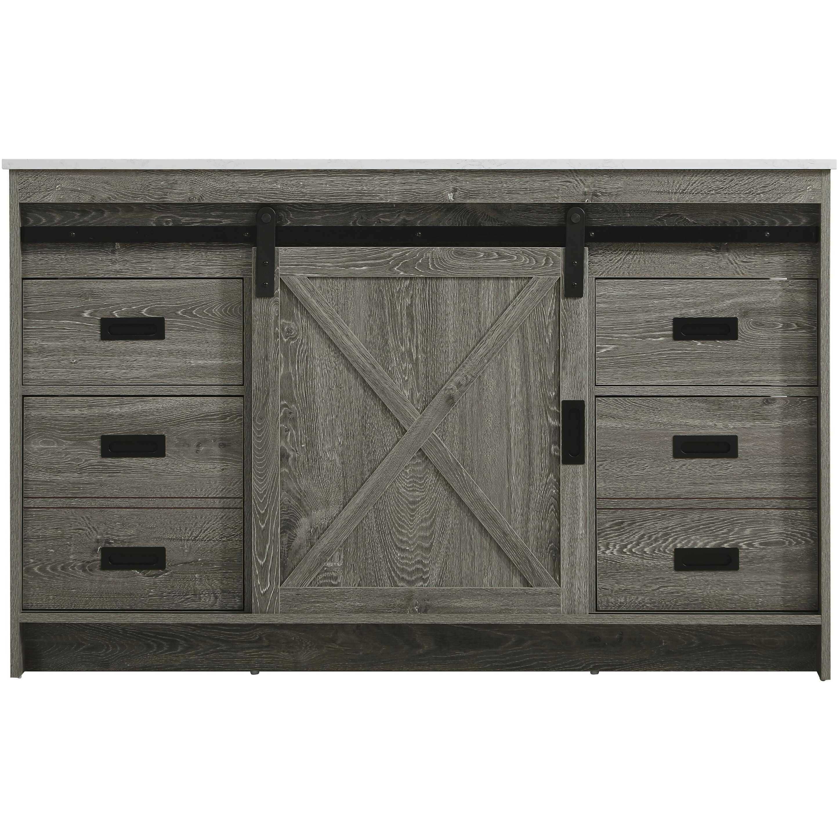 Austin 54 X 34 inch Rustic Grey Bathroom Vanity Cabinet