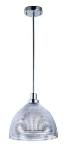 Retro LED 12 inch Polished Nickel Single Pendant Ceiling Light