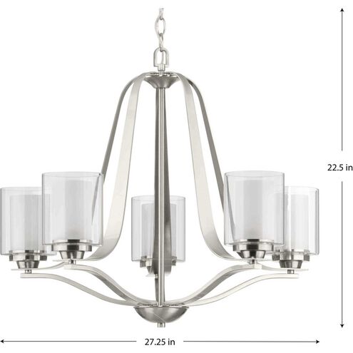 Kene 5 Light 27 inch Brushed Nickel Chandelier Ceiling Light