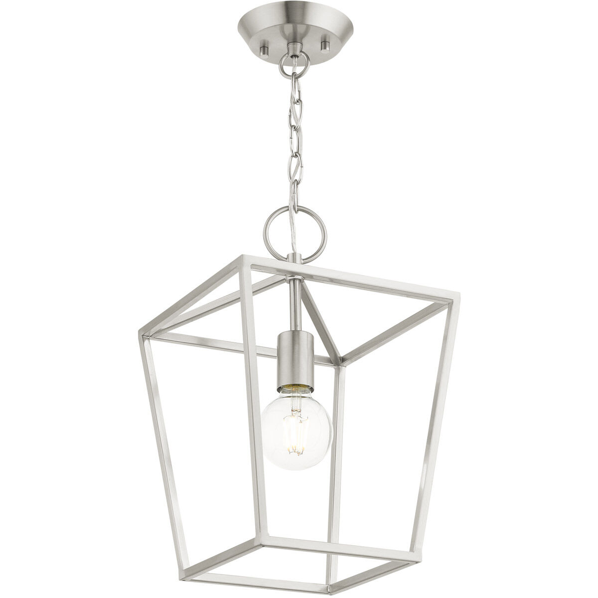 Devone 1 Light 10 inch Brushed Nickel Convertible Semi Flush/Lantern Ceiling Light