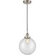 Edison Beacon LED 10 inch Brushed Satin Nickel Mini Pendant Ceiling Light