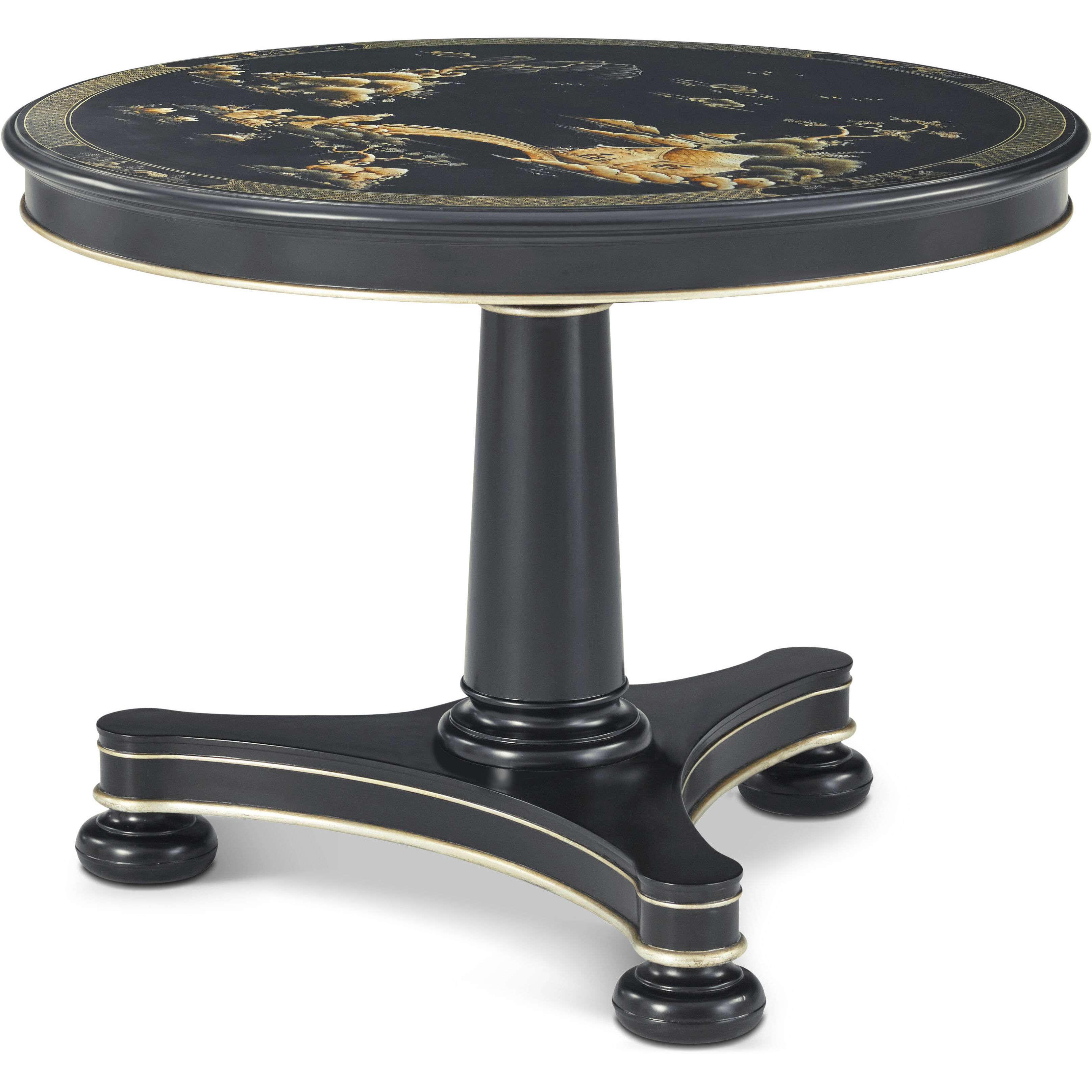 Chinoiserie 42 X 42 inch Center Table, Wooden, Spencer London