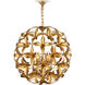 Helenium 6 Light 24 inch Contemporary Gold Leaf and Contemporary Gold Orb Chandelier Ceiling Light