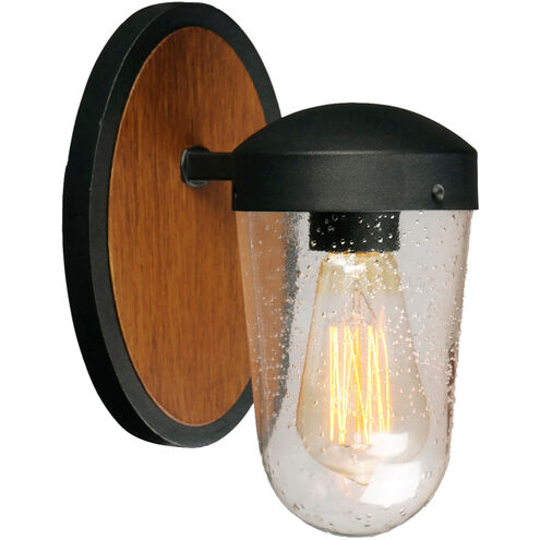 Lido 1 Light 9.25 inch Antique Pecan/Black Outdoor Wall Mount in Antique Pecan and Black
