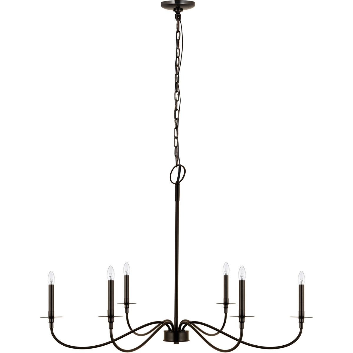 Arrington 6 Light 42 inch Matte Black Chandelier Ceiling Light