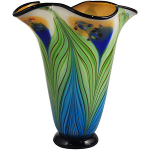 Evelyn 13 X 12 inch Hand Blown Art Glass Vase 