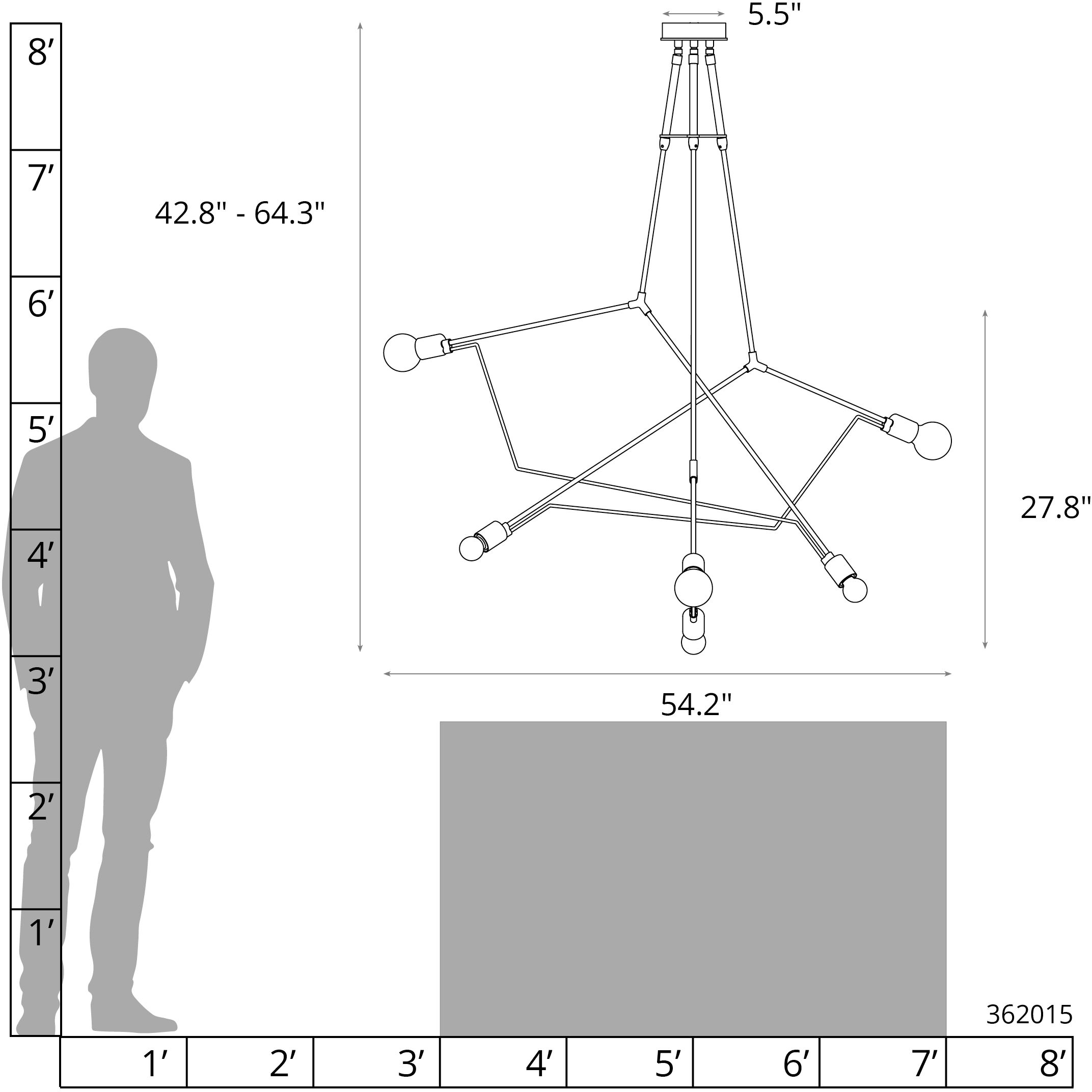 Divergence 6 Light 54.2 inch Coastal Black Outdoor Pendant