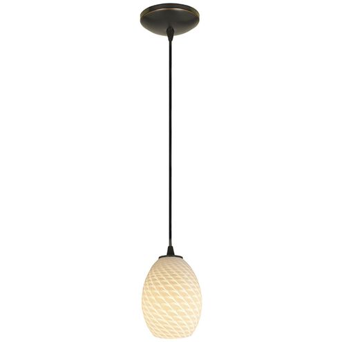 Brandy FireBird LED 6 inch Oil Rubbed Bronze Pendant Ceiling Light in White Firebird