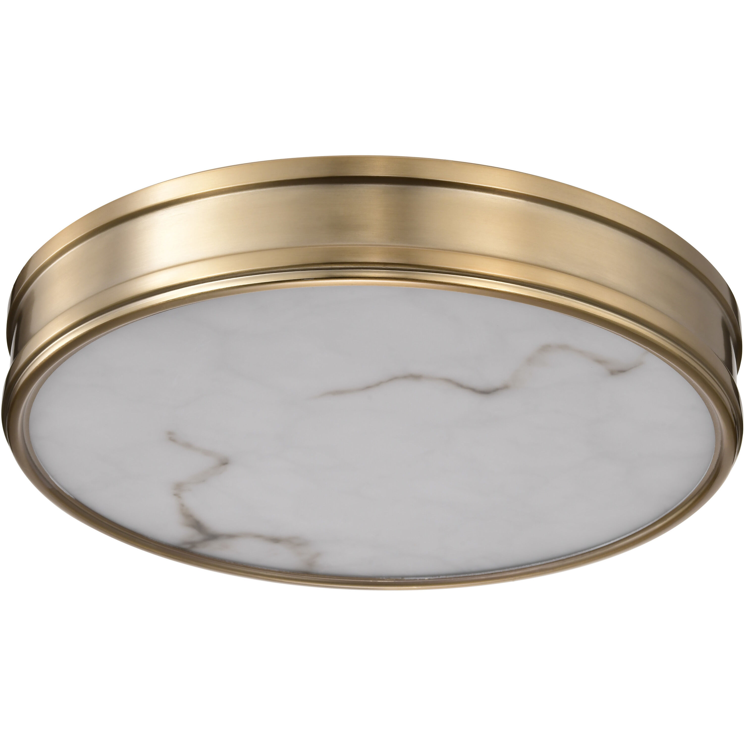 Kendall LED 14.25 inch Burnished Brass Flush Mount Ceiling Light