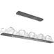Gem LED Graphite Linear Pendant Ceiling Light in Clear, 2700K LED
