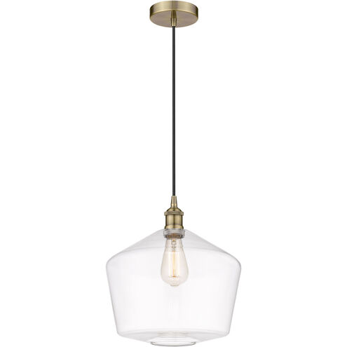Edison Cindyrella LED 12 inch Antique Brass Mini Pendant Ceiling Light