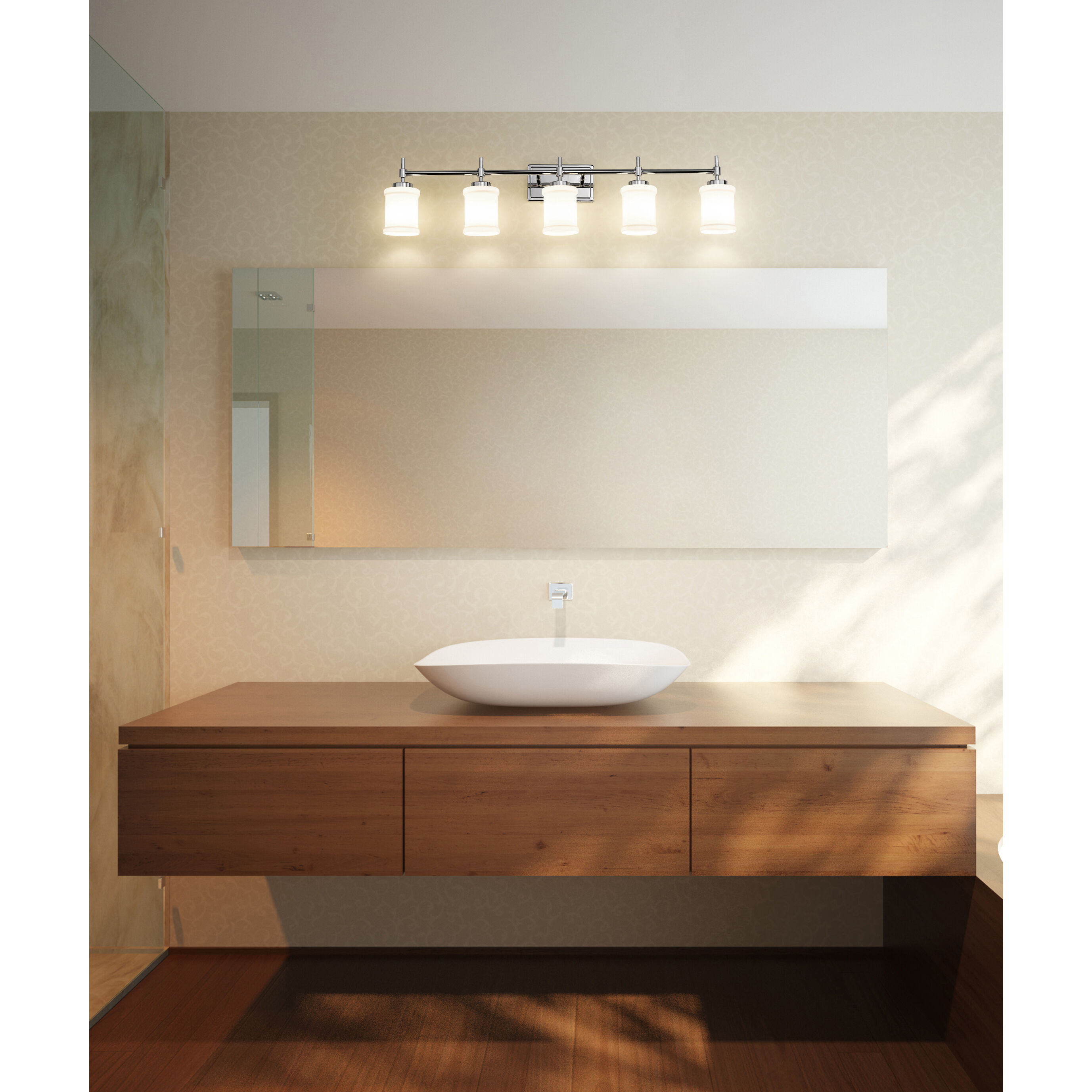 Cadoc 5 Light 40.5 inch Chrome Bath Vanity Light Wall Light