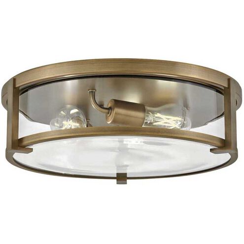 Lowell 3 Light 16 inch Brushed Bronze with Clear glass Foyer Light Ceiling Light, Flush Mount