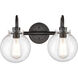 Olivia 2 Light 17 inch Matte Black Bath Vanity Light Wall Light