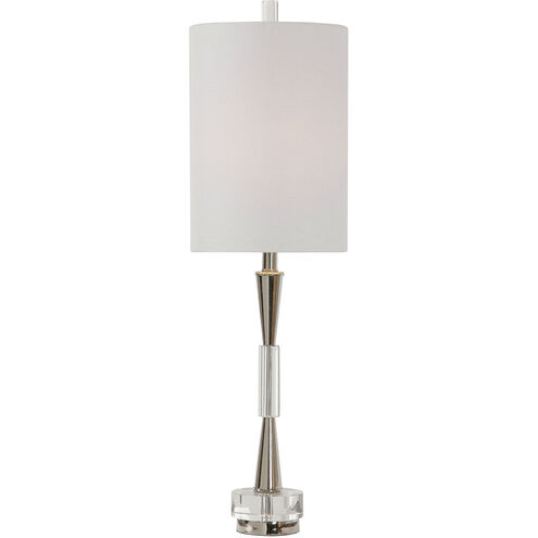 Azaria 33 inch 150 watt Polished Nickel and Crystal Buffet Lamp Portable Light