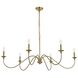 Rohan 6 Light 48 inch Satin Gold Chandelier Ceiling Light