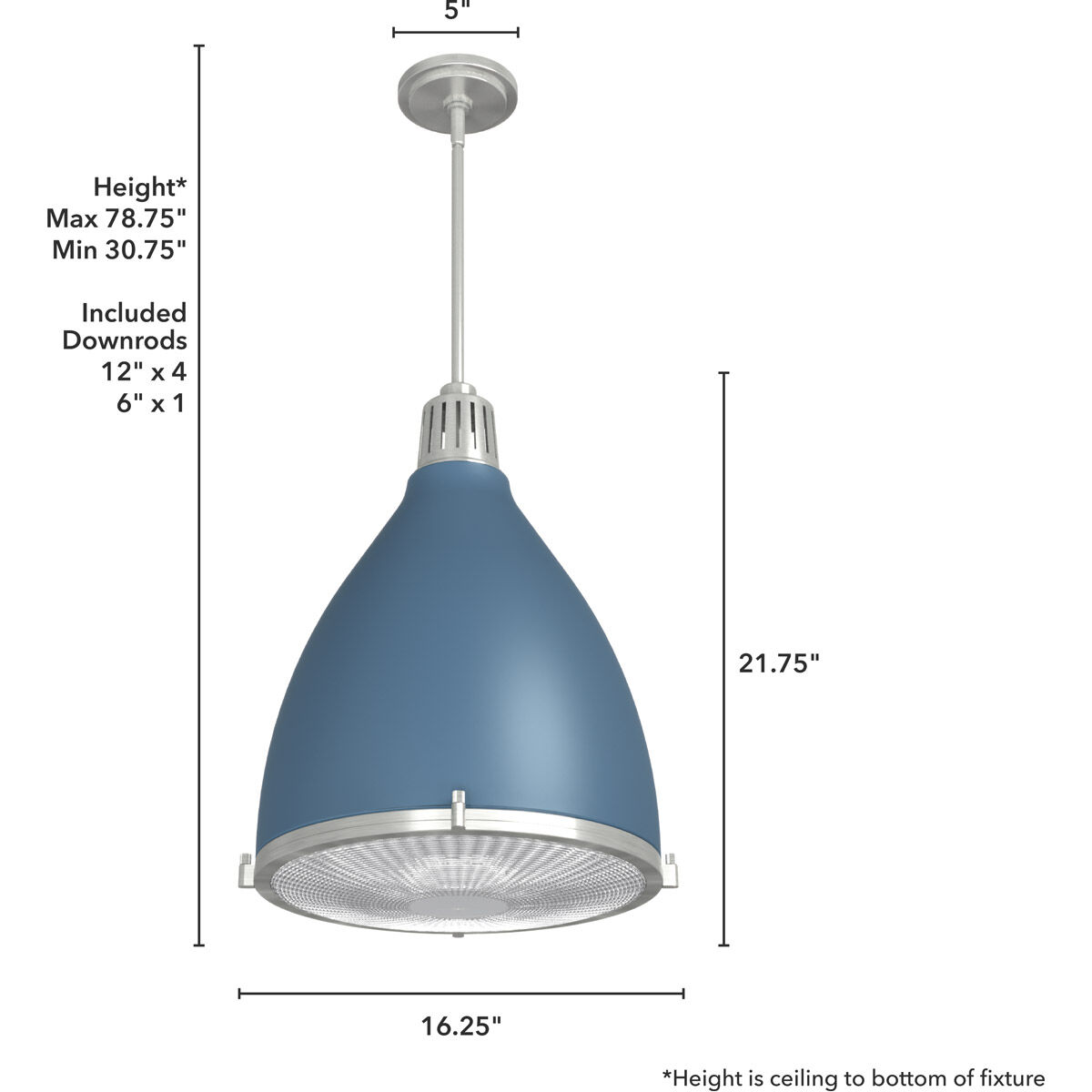 Bluff View 3 Light 16.25 inch Indigo Blue Pendant Ceiling Light