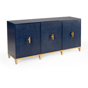 Claire Bell Navy Blue/Gold Leaf Console Cabinet