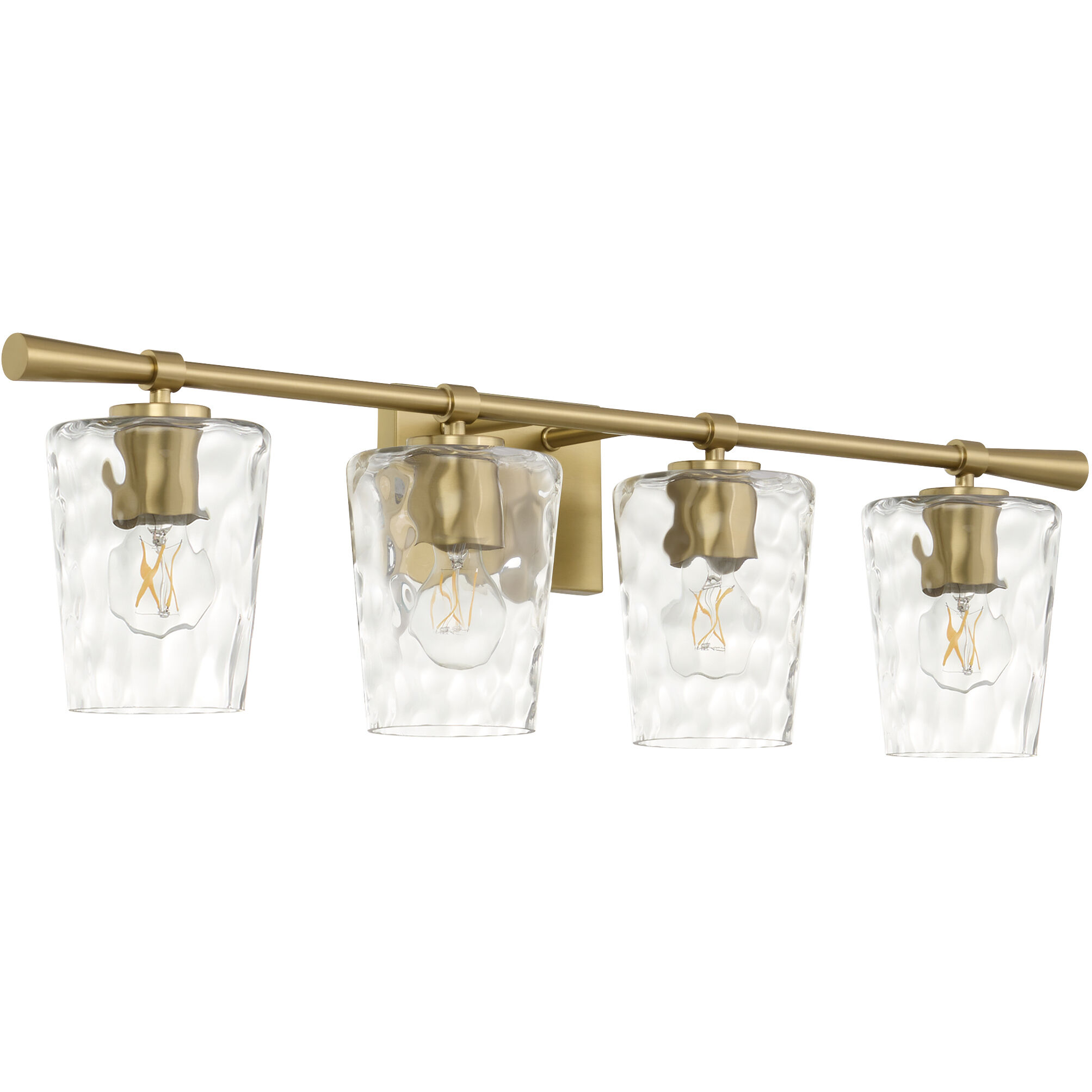Goodwin 4 Light 32.88 inch Satin Nickel Vanity Light Wall Light in Aged Brass