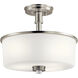 Joelson 3 Light 14 inch Brushed Nickel Semi Flush Light Ceiling Light in Incandescent