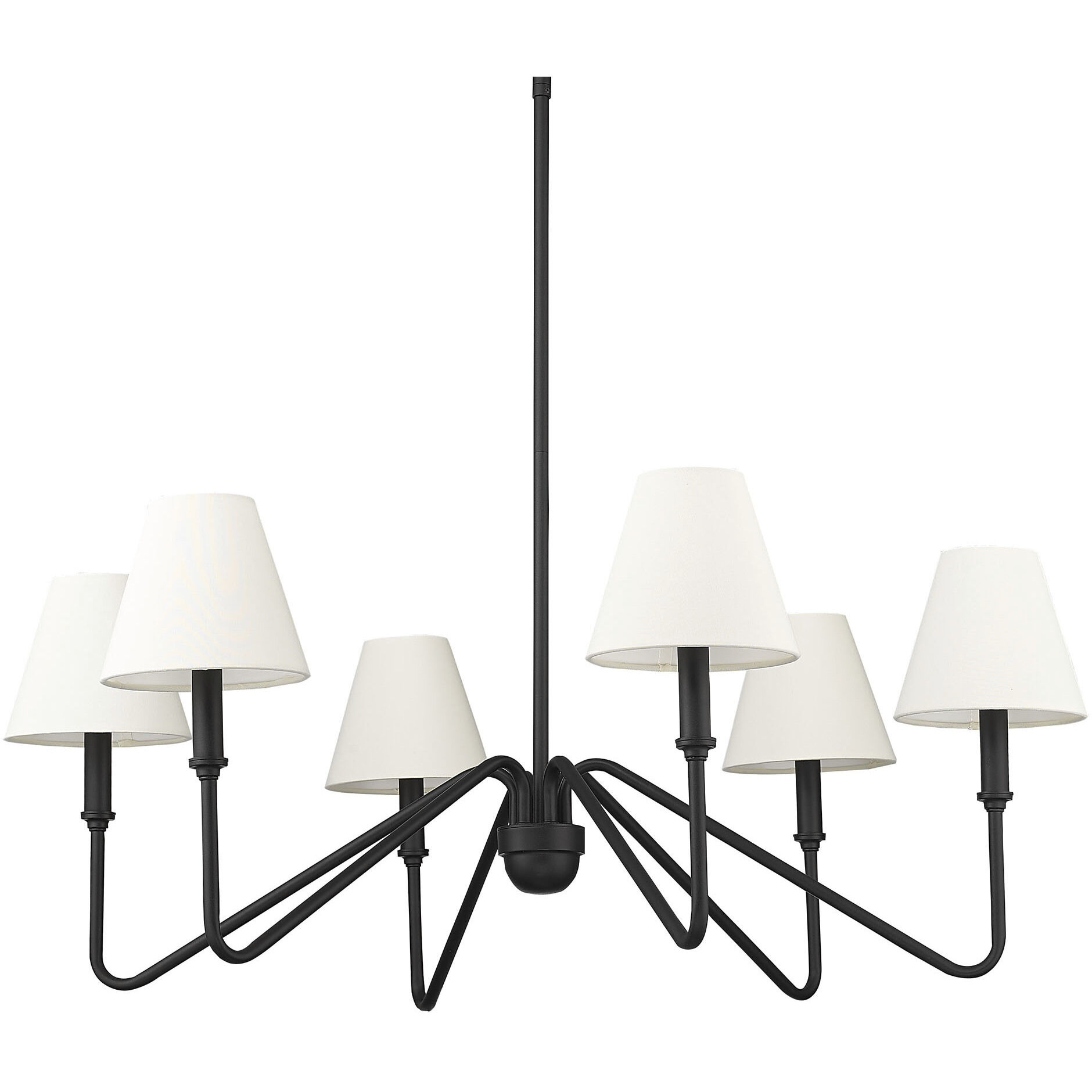 Yep Kennedy 6 Light 29.75 inch Natural Black Chandelier Ceiling Light in Ivory Linen