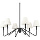 Yep Kennedy 29.75 inch 60.00 watt Natural Black Chandelier Ceiling Light in Ivory Linen