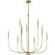 Traci 9 Light 37.38 inch Satin Brass Chandelier Ceiling Light