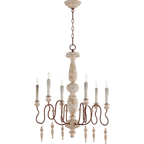 La Maison 6 Light 26 inch Manchester Grey with Rust Accents Chandelier Ceiling Light