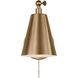Drae LED 8.13 inch Satin Brass Task Sconce Wall Light
