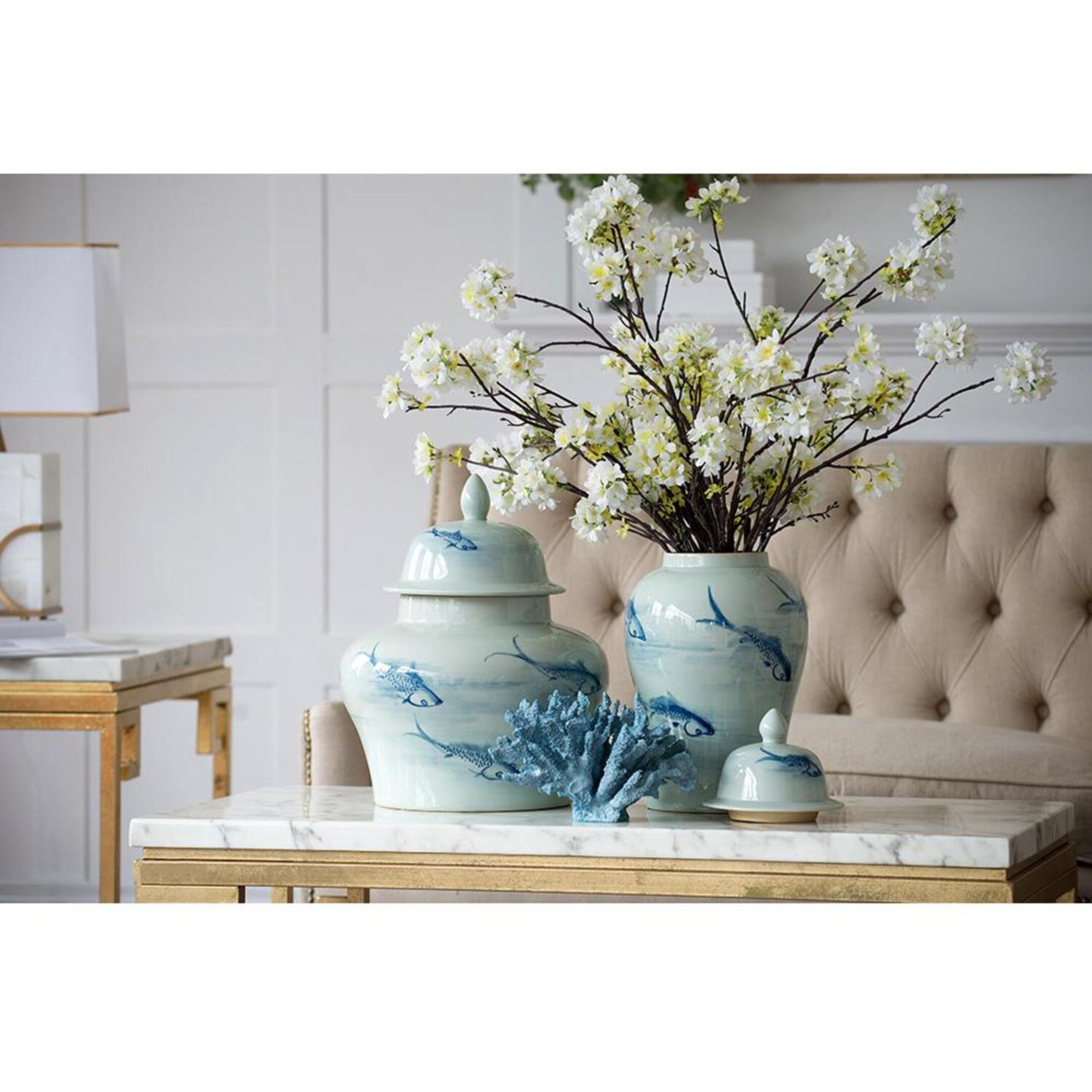 Koi 18.9 X 9.4 inch Vase