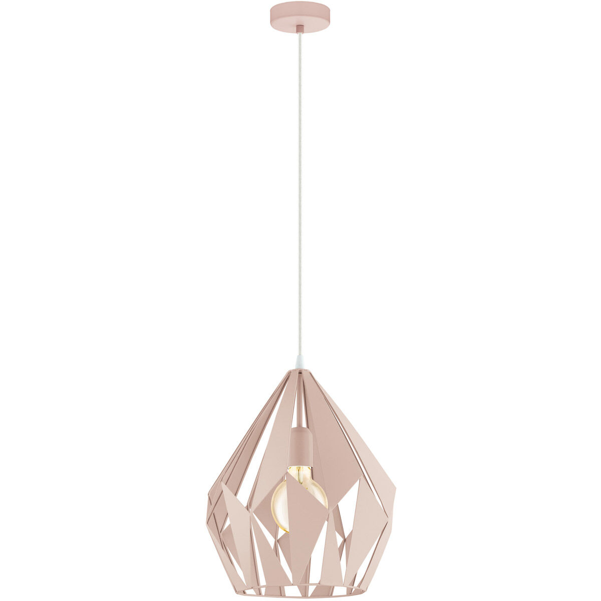 Carlton P 1 Light 12 inch Pastel Apricot Pendant Ceiling Light