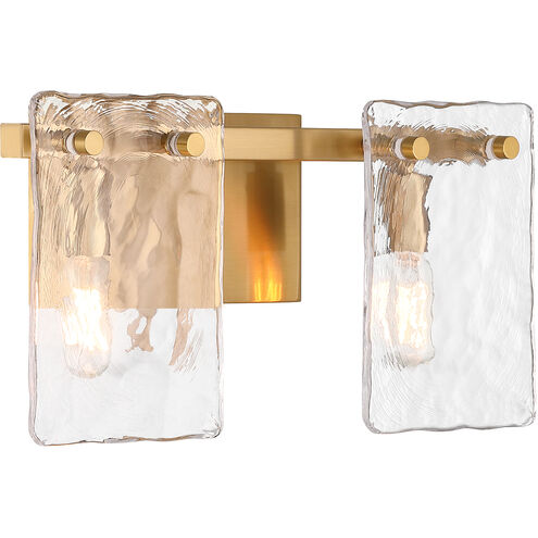 Genry 2 Light 15.25 inch Warm Brass Bathroom Vanity Light Wall Light