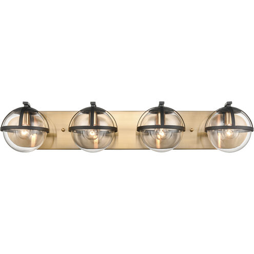 Davenay 4 Light 31 inch Satin Brass with Matte Black Vanity Light Wall Light in Satin Brass/Matte Black