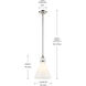 Laria 1 Light Polished Nickel Pendant Ceiling Light in Opal