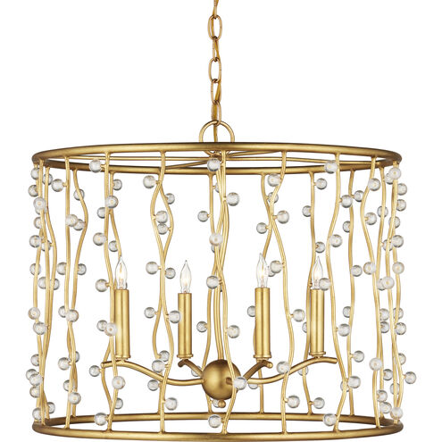 Adagio 4 Light 23.5 inch Contemporary Gold Leaf/Contemporary Gold/Clear Chandelier Ceiling Light