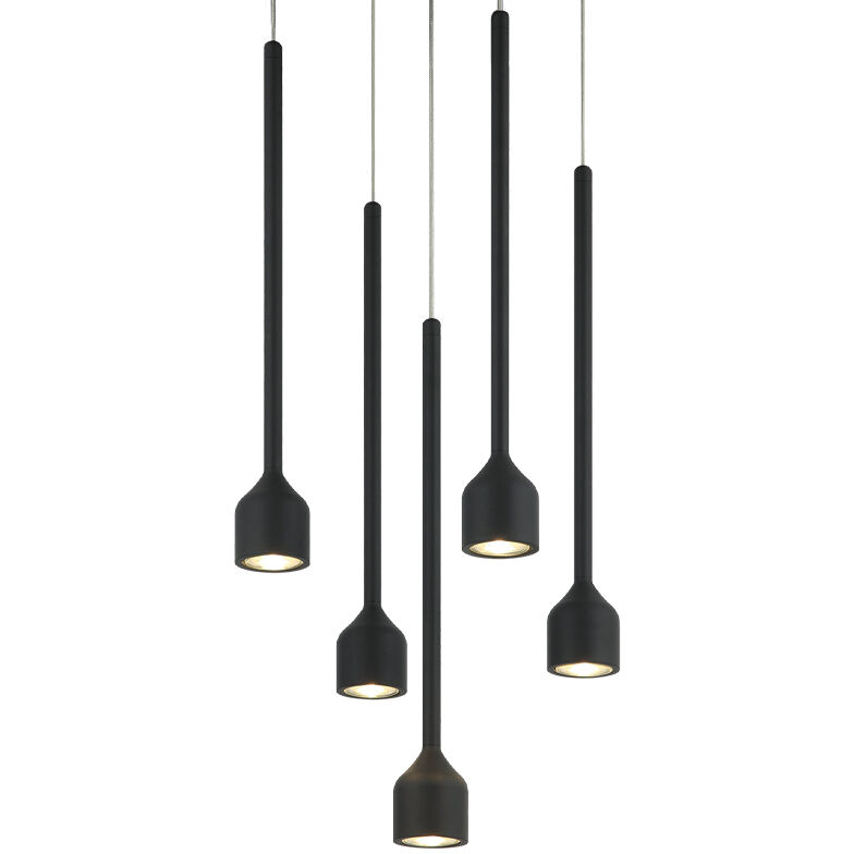 Lumenagio LED 14.13 inch Matte Black Pendant Ceiling Light