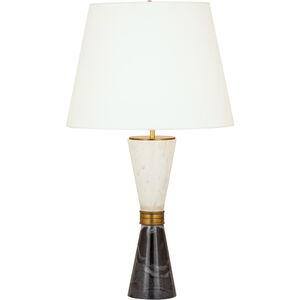 Fraya 29 inch 150.00 watt Black with White and Aged Brass Table Lamp Portable Light