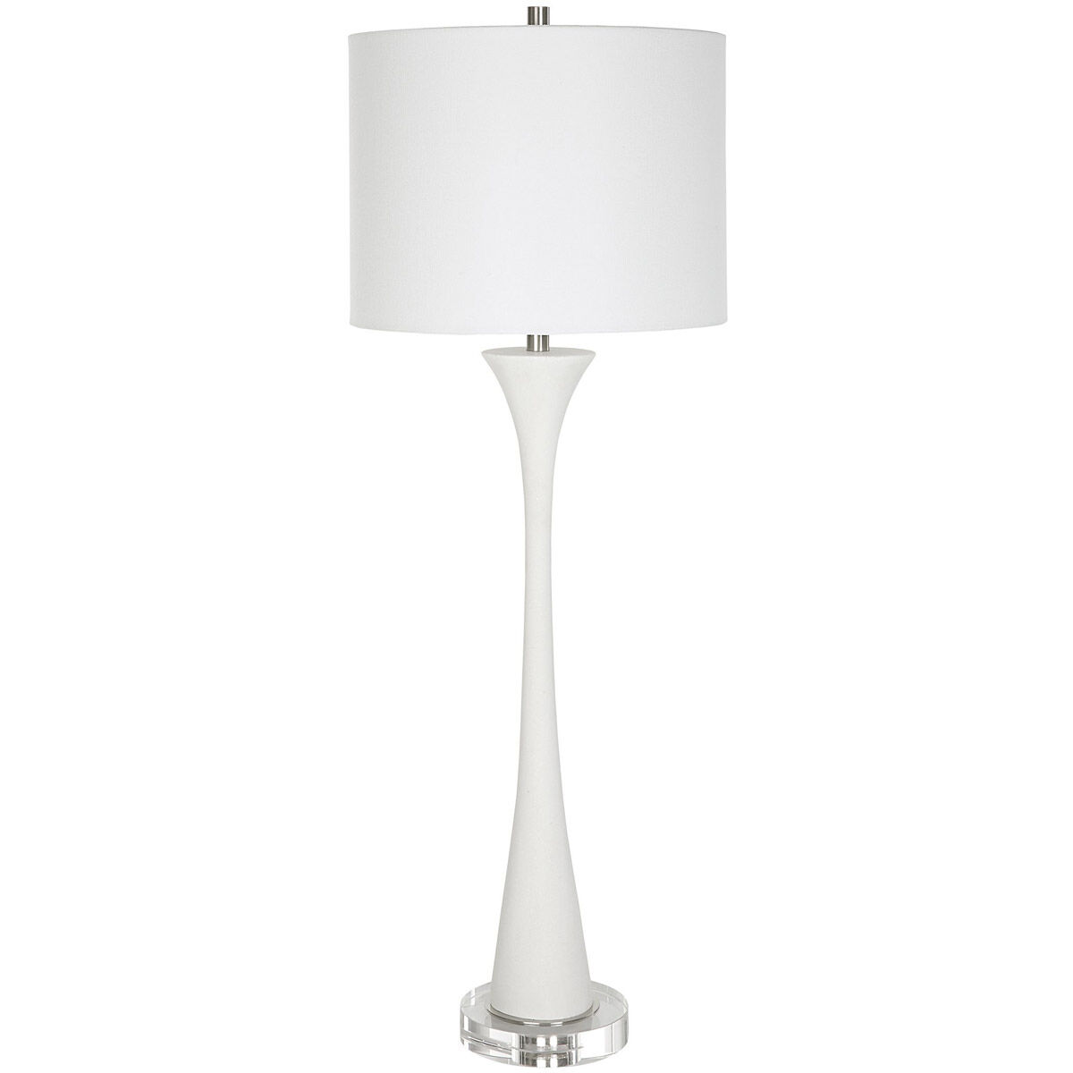 Fountain 34 inch 150.00 watt Granulated White Marble and Crystal Buffet Lamp Portable Light