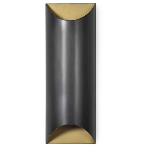 Meyer 2 Light 6.25 inch Blackened Brass and Natural Brass Wall Sconce Wall Light