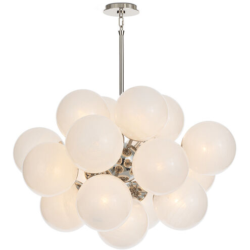 Shine 17 Light 33.75 inch Polished Nickel Chandelier Ceiling Light in Swirl Glass